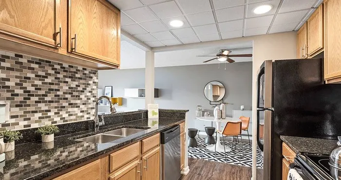 The modern kitchen offers streamlined design with efficient workflow and attractive finishes throughout.  | The Views Of Naperville | The Views Of Naperville Apartments