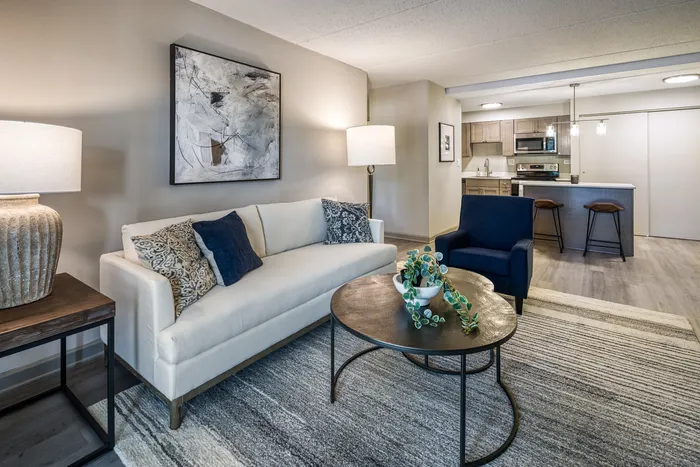 This elegant primary bedroom features sophisticated design elements and comfortable proportions for restful nights.  | The Views Of Naperville | The Views Of Naperville Apartments