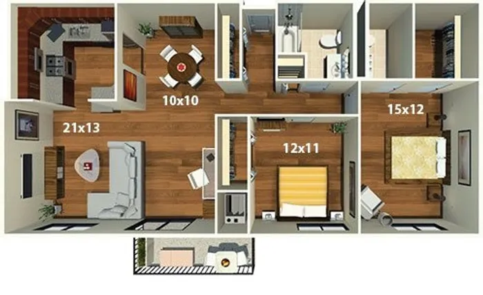 2 bedroom 2 bath