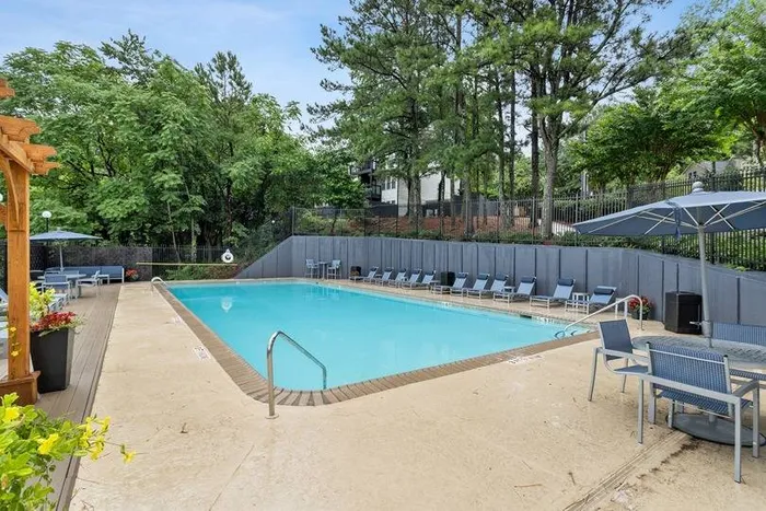 pool area with lounge chairs