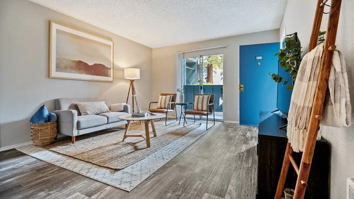 ReNew One59 Furnished living room with Vinyl Flooring