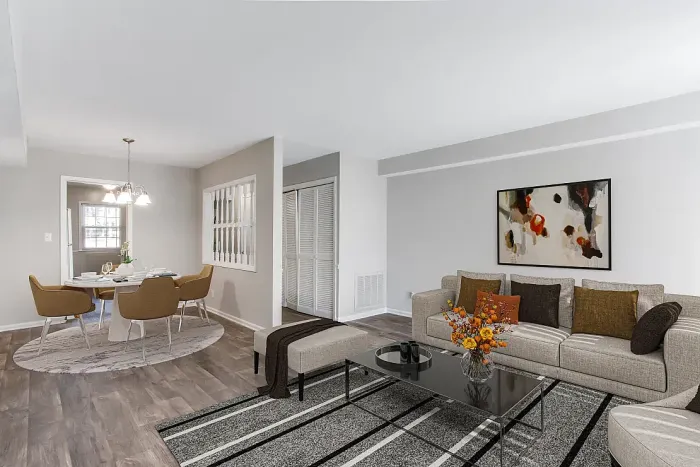 ReNew Druid Hills Living Room Connecting to Dining Area