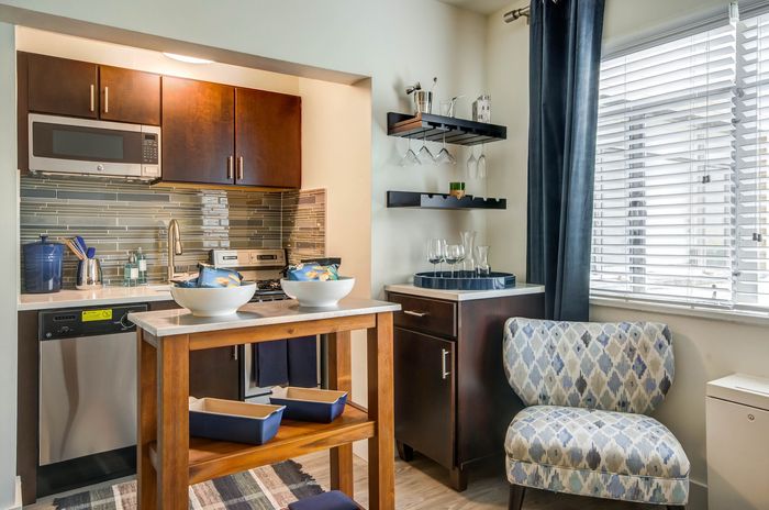 Chic modern kitchen with sleek cabinetry, stainless steel appliances, and bright natural lighting, perfect for culinary enthusiasts.