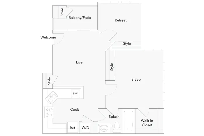 Brookside | 2-Bedroom Floorplan