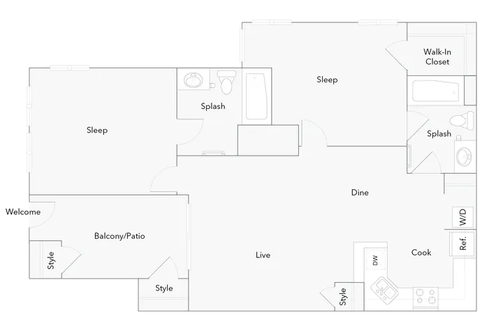 Camden | 2-Bedroom Floorplan
