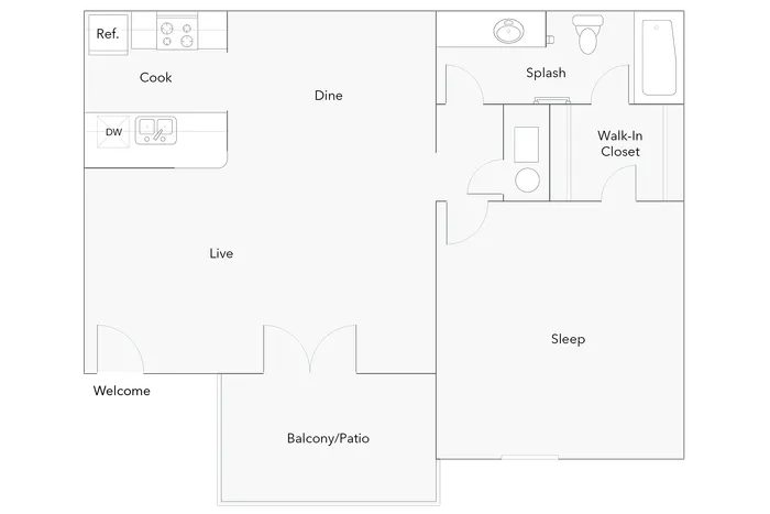 Arlington | 1-Bedroom Floorplan