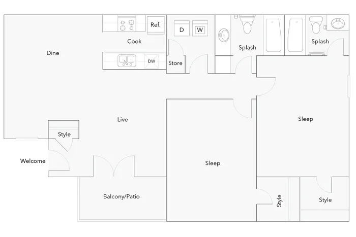 Carlisle | 2-Bedroom Floorplan