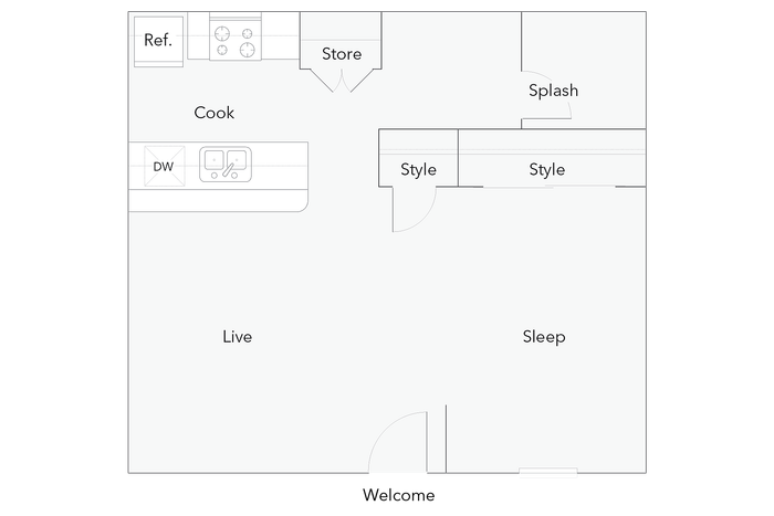Fairfax | 1-Bedroom Floorplan