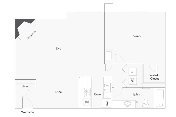Apex | 1-Bedroom Floorplan