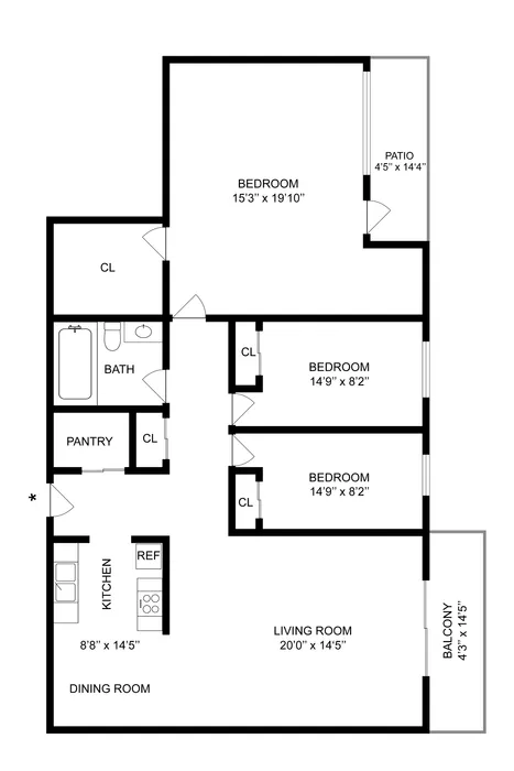 C1 | 3-Bedroom Floorplan