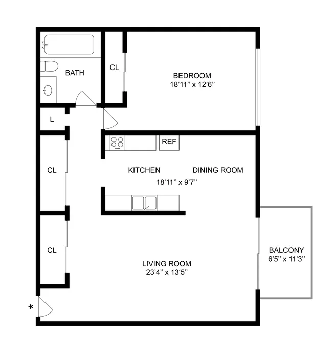 A3 | 1-Bedroom Floorplan