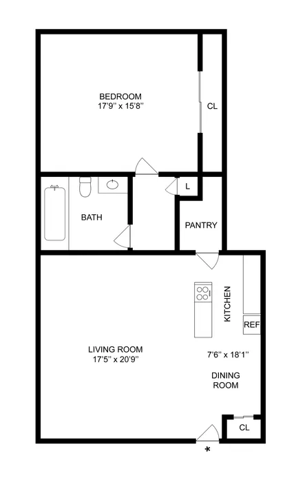 A1 | 1-Bedroom Floorplan