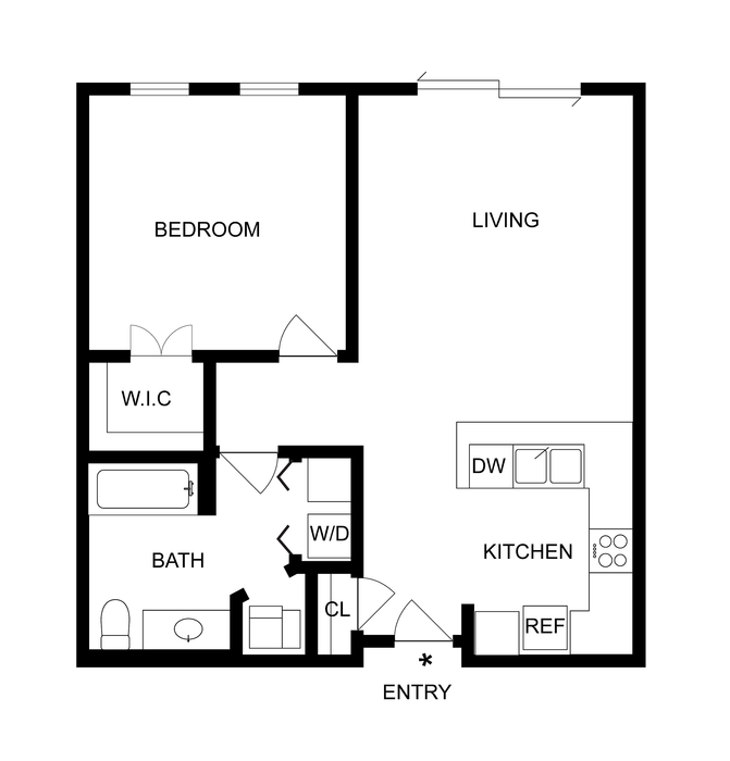 Humbolt | 1-Bedroom Floorplan