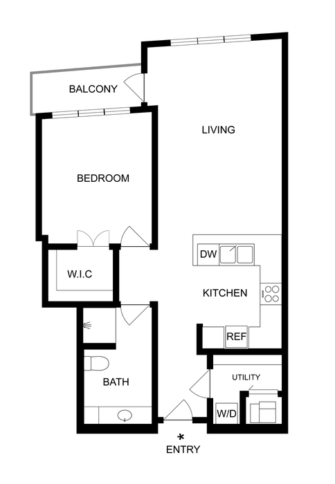 Juneau | 1-Bedroom Floorplan