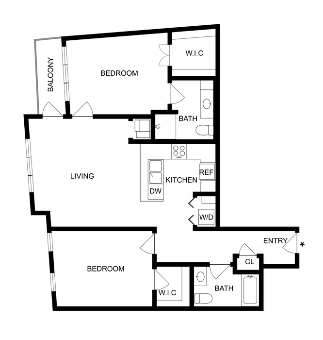 Broadway | 2-Bedroom Floorplan