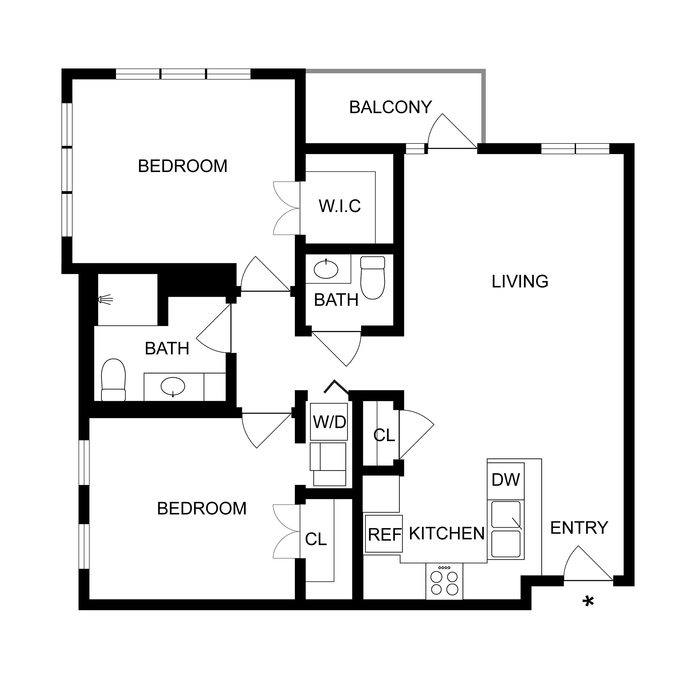 Wells | 2-Bedroom Floorplan