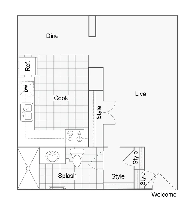 Brady | Studio Floorplan