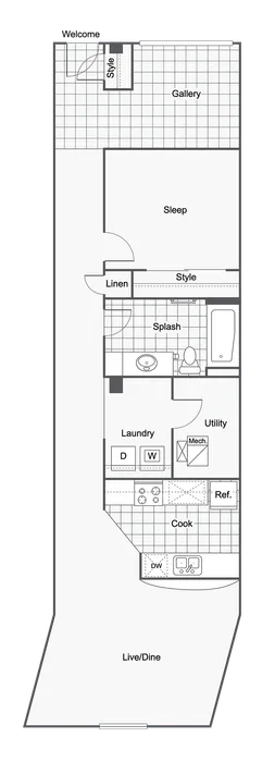 Farewell LURA | 1-Bedroom Floorplan