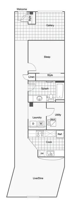Murray LURA | 1-Bedroom Floorplan