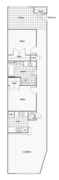 Broadway | 2-Bedroom Floorplan