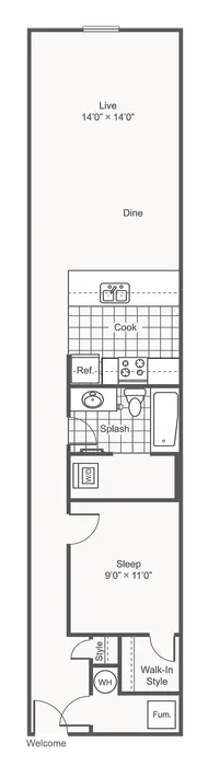 Atlas | 1-Bedroom Floorplan