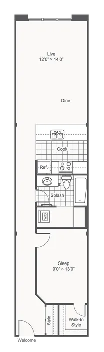 Scout | 1-Bedroom Floorplan