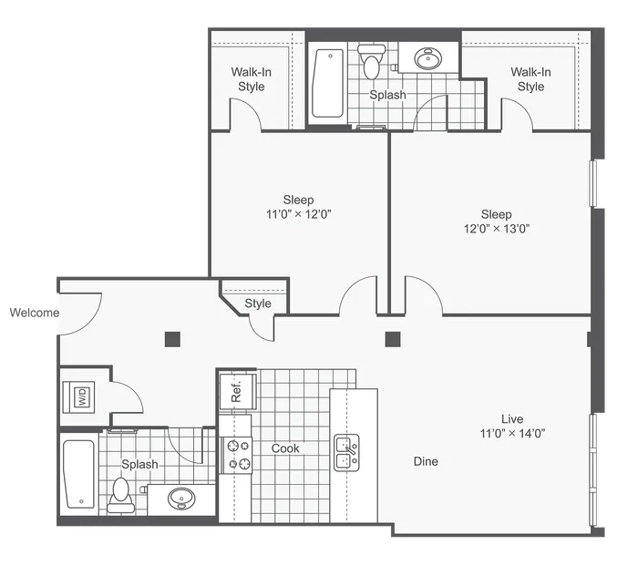 Thor | 2-Bedroom Floorplan