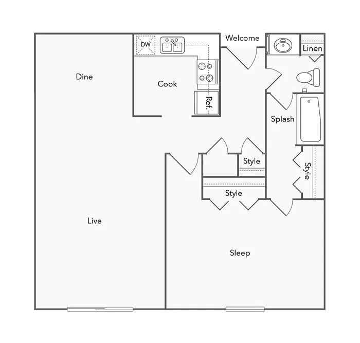 1 Bed 1 Bath