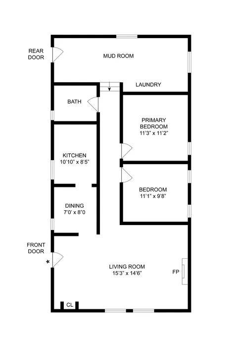 2BD x 1BA Cottage