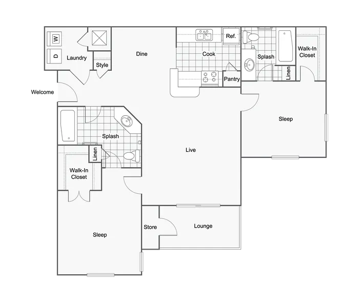 Burlington | 2-Bedroom Floorplan