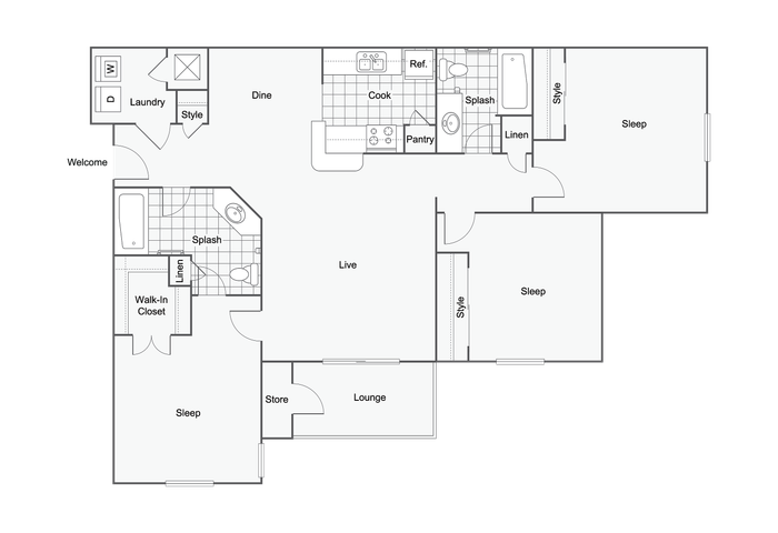 Concord | 3-Bedroom Floorplan