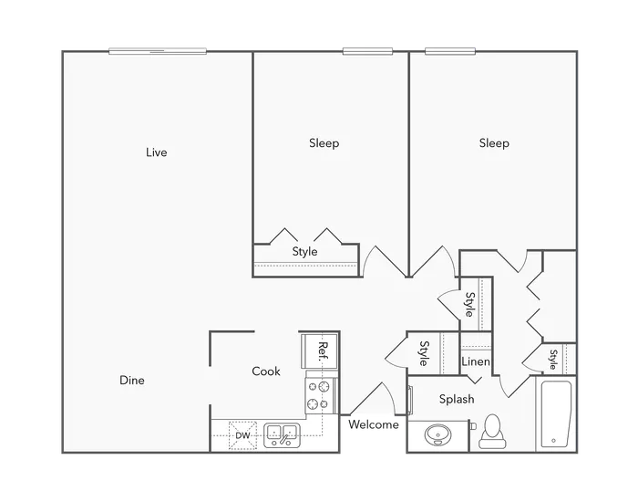 2 BR x 1 BA in Meadowview Estates, Kentucky | 1000 sq ft | ReNew Breckenridge Apartment Homes