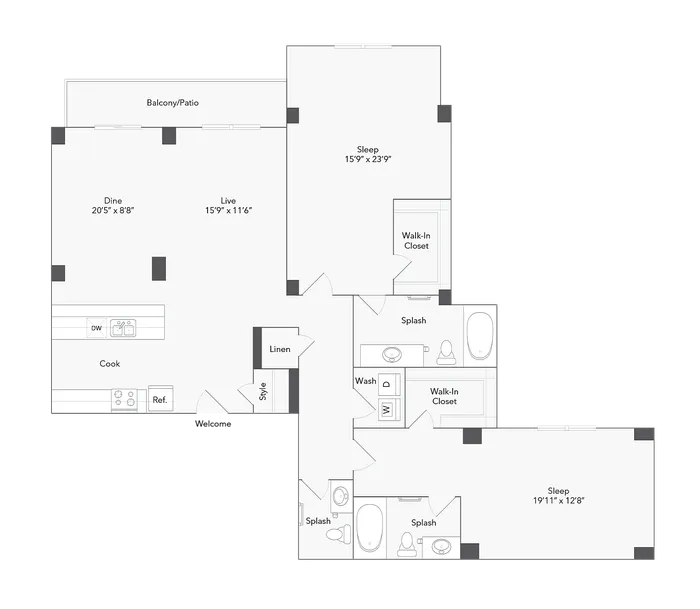 Charleston | 2-Bedroom Floorplan