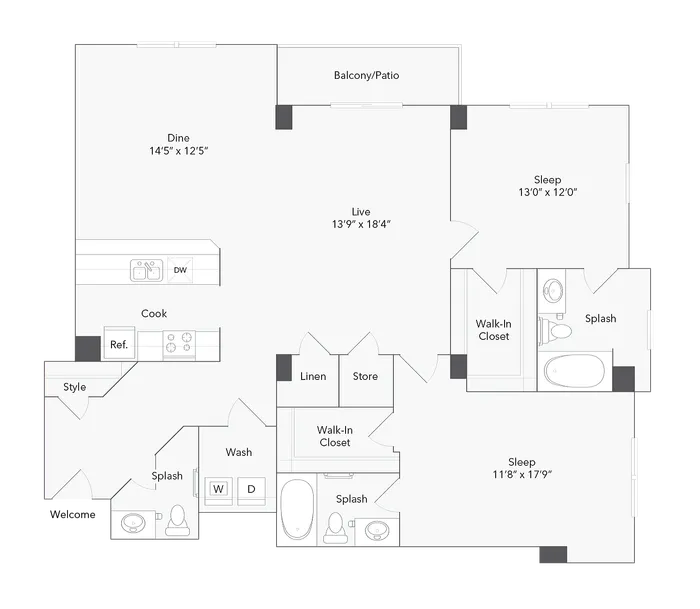 Chelsea | 2-Bedroom Floorplan