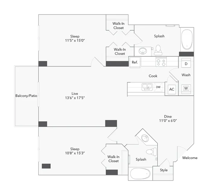Cleveland | 2-Bedroom Floorplan