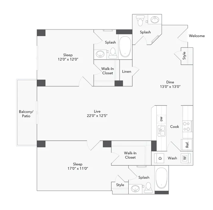 Charlotte | 2-Bedroom Floorplan