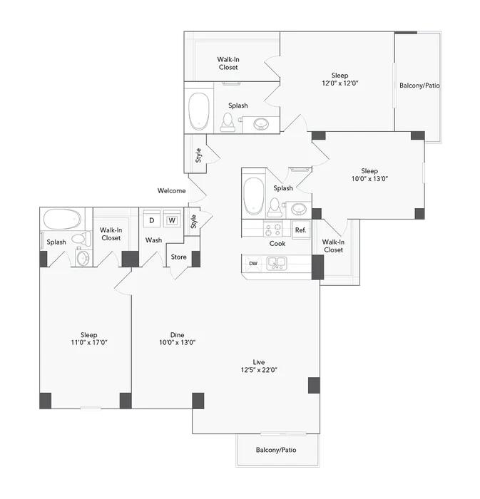 Durham | 3-Bedroom Floorplan