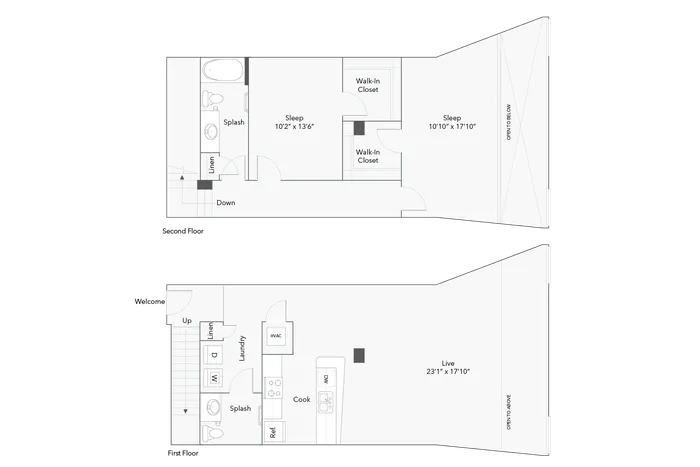 2 BR x 1.5 BA - A Loft - Income-Restricted (60) Floorplan - Apartments in Milwaukee, Wisconsin