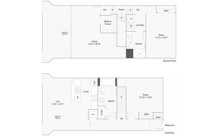 3 BR x 2 BA - B Loft - Income-Restricted (50) Floorplan - Apartments in Milwaukee, Wisconsin