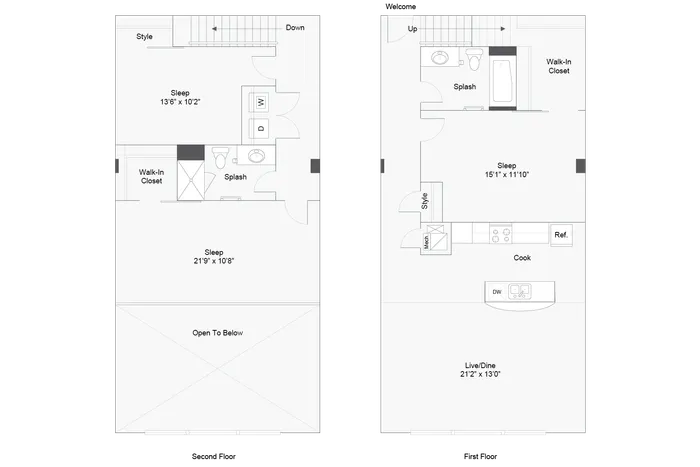 3 BR x 2 BA - C Loft Floorplan - Apartments in Milwaukee, Wisconsin