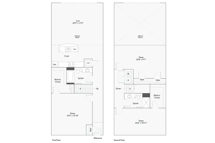 3 BR x 2 BA - D Loft Floorplan - Apartments in Milwaukee, Wisconsin