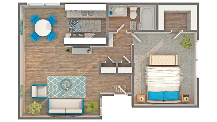 Hoffman | 1-Bedroom Floorplan