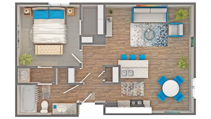 Jensen 2 | 1-Bedroom Floorplan