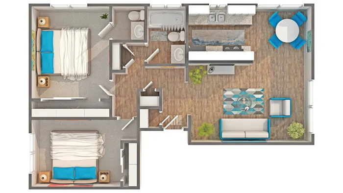 Pavilion 2 | 2-Bedroom Floorplan