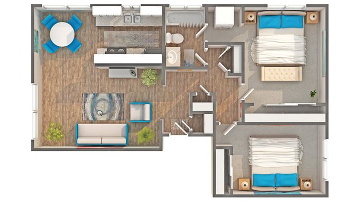 River | 2-Bedroom Floorplan