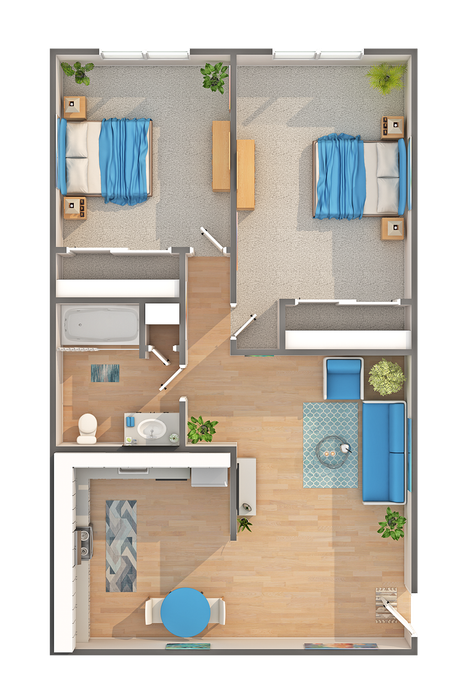 B1 | 2-Bedroom Floorplan