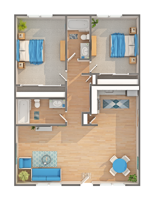 B3 | 2-Bedroom Floorplan