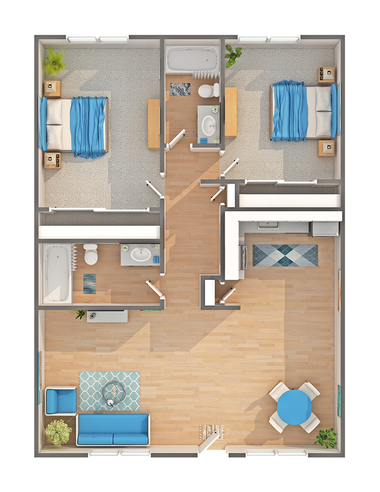 B3-50 | 2-Bedroom Floorplan