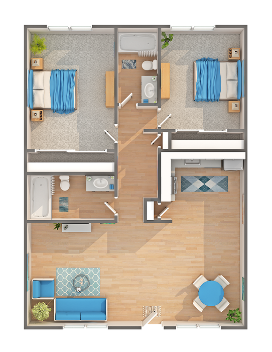 B3-80 | 2-Bedroom Floorplan