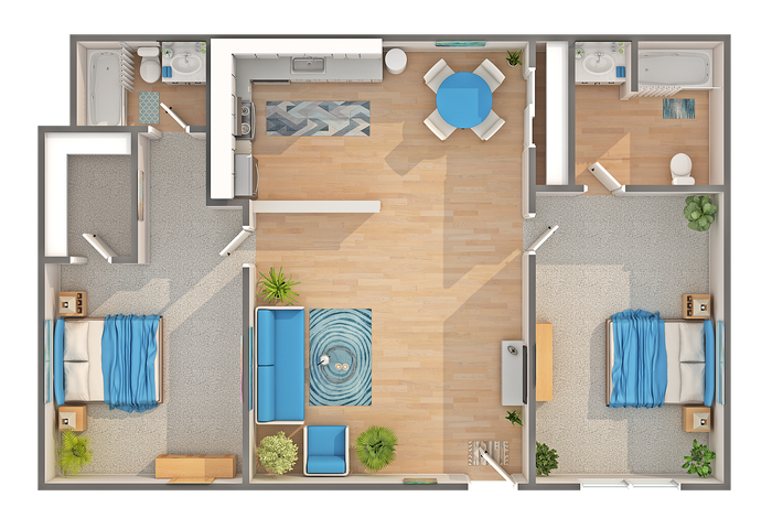 B4-80 | 2-Bedroom Floorplan